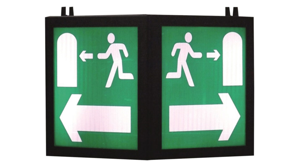 LED Surface Illuminated Emergency Exit Tunnel Sign