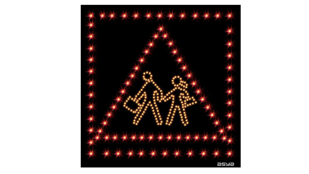 School Crossing Sign with LEDs B-14b