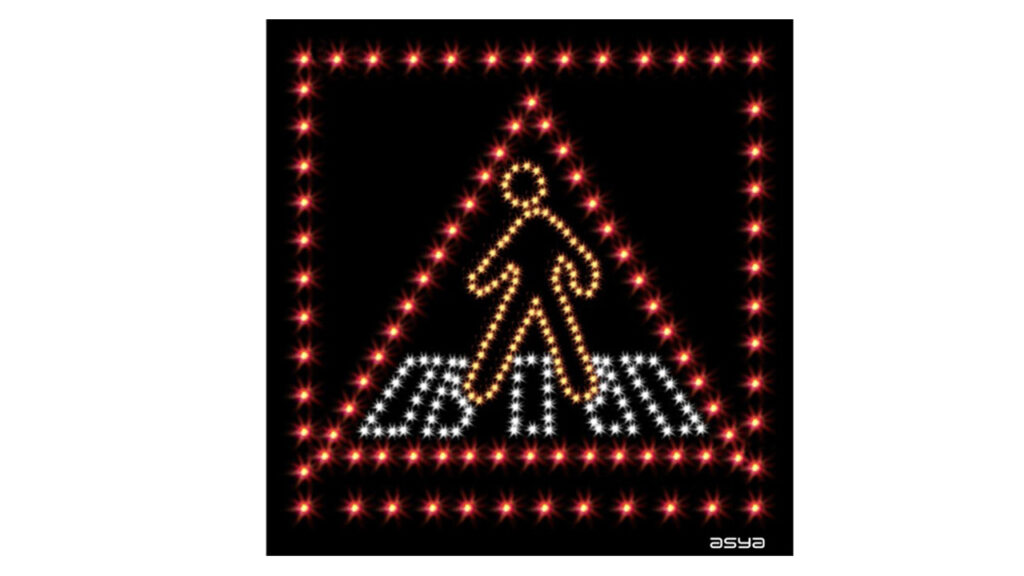 Pedestrian Crossing Sign with LEDs B-14a